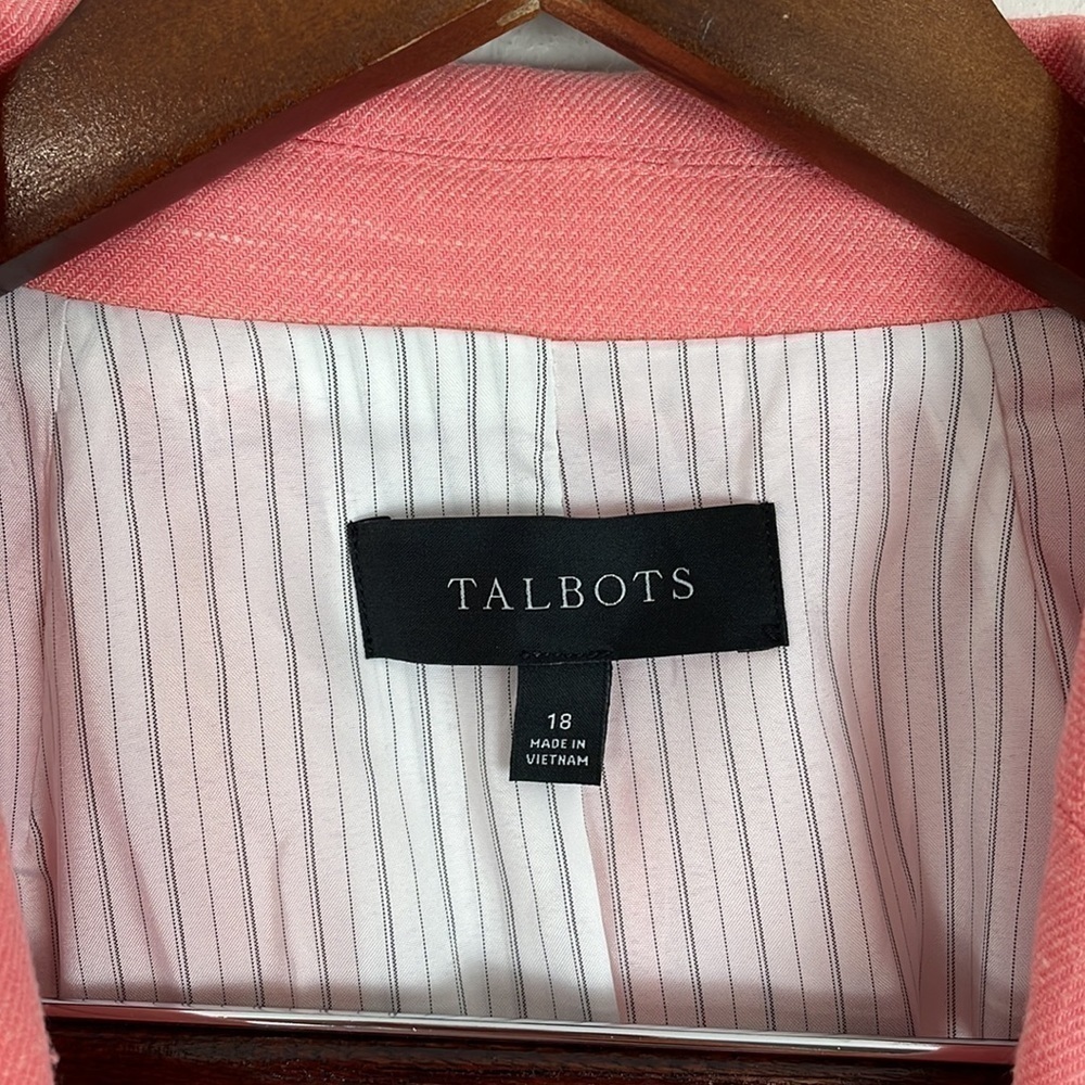TALBOTS Sharkskin Linen Blend Blazer - Picture 4 of 11